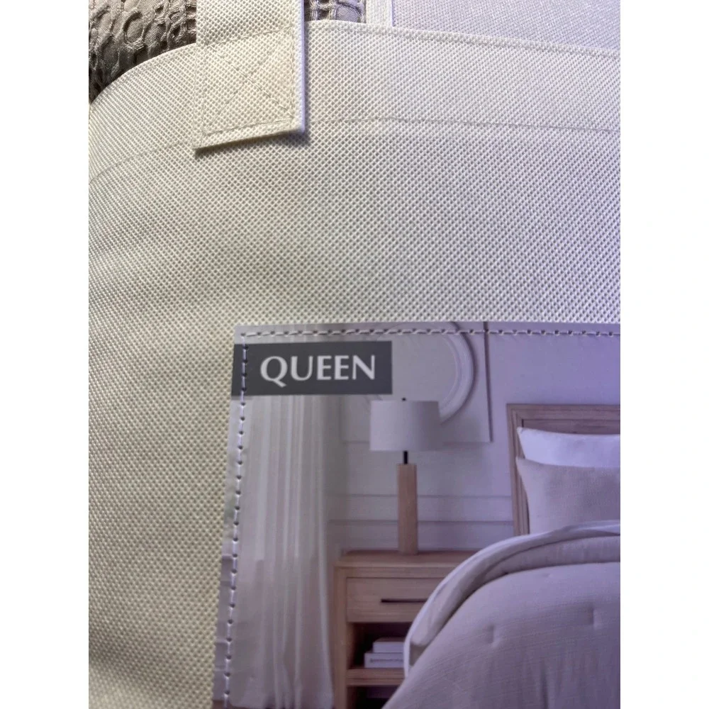 Evergrace 3 Piece Comforter Set Queen Cream NEW Textured Waffle Weave